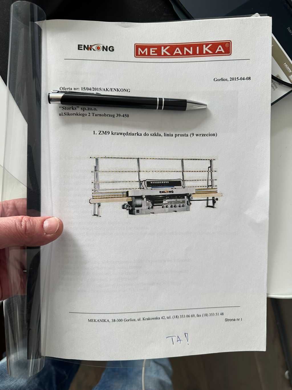 Szlifierka do szkła ENKONG ZM9 z 2015 roku praktycznie nie używana