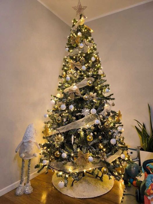 Choinka Sztuczna Diamentowa – Gęsta, Jak Żywa – 220 cm