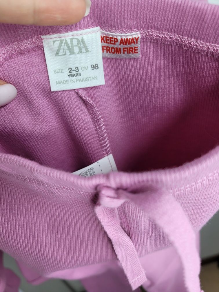 Костюм стильний комплект костюм лонгслів леггінси в рубчик zara 92 98