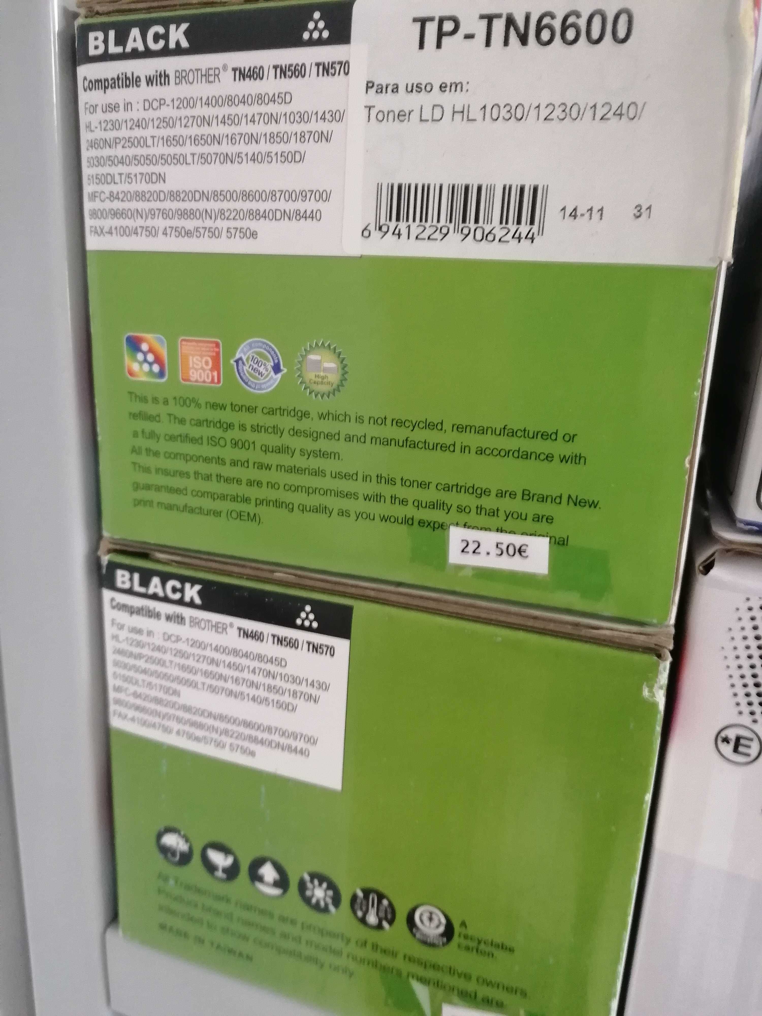 Toners compatíveis novos e devidamente embalados