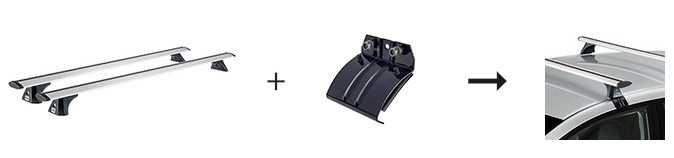 Bagażnik dachowy OPEL MOKKA B SUV od 2021-> Bazowy belki relingi dach