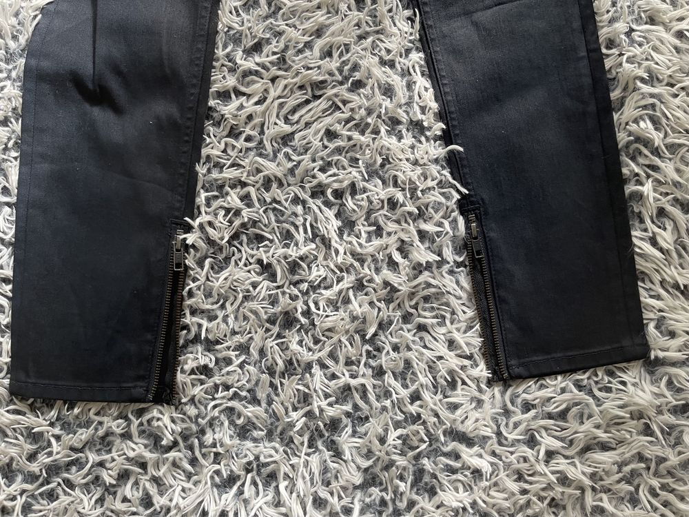 Jeansy woskowane czarne granat BLK DNM roz 28 nowe wysoki stan