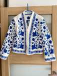 Marynarka zara m 38 haft len wiosna