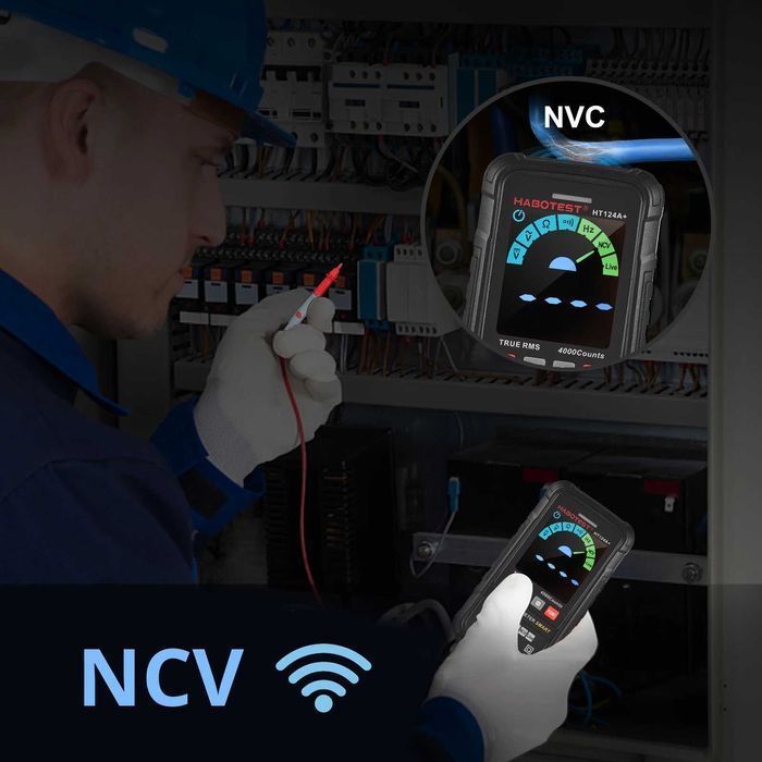 Cyfrowy Multimetr Uniwersalny Habotest Ht124+ NCV Z Latarką LED LCD