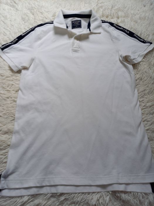 Koszulka polo biała krótki rękaw męska AmberCrombie &Fitch rozmiar M