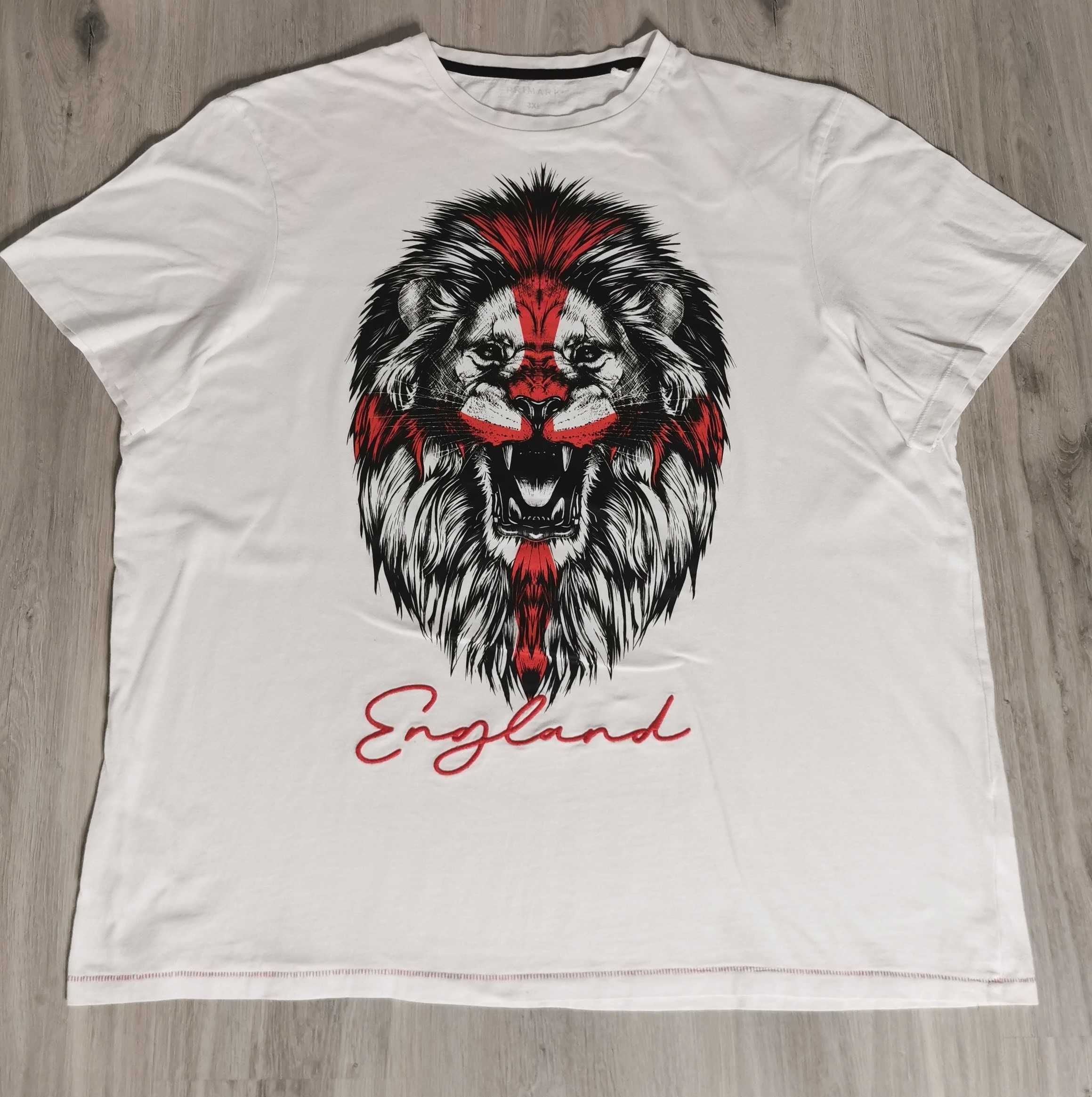 T-shirt koszulka z fajnym nadrukiem Lew Lion England rozmiar 3XL/XXXL
