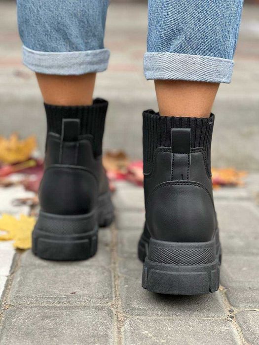 Черевики жіночі чорні (36-41) хутро зима, ботинки женские мех