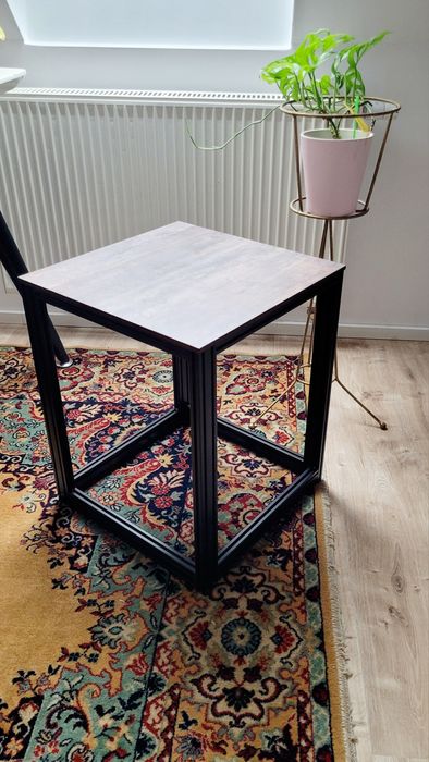 Stolik kawowy loft loftowy metalowy industrial czarny wysoki