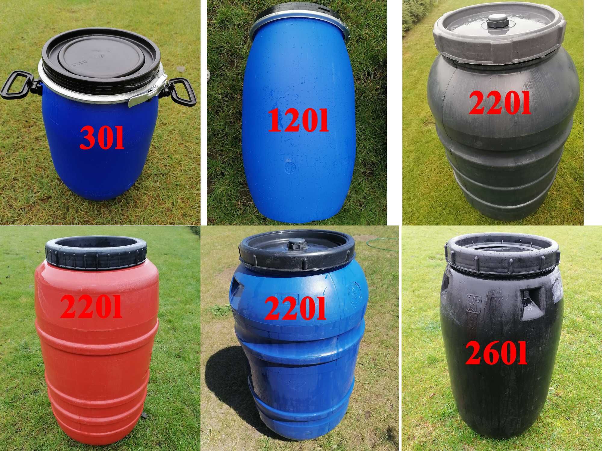 Beczki plastikowe 30l, 50l, 120l ,220l 260l do wody. Beczka plastikowa