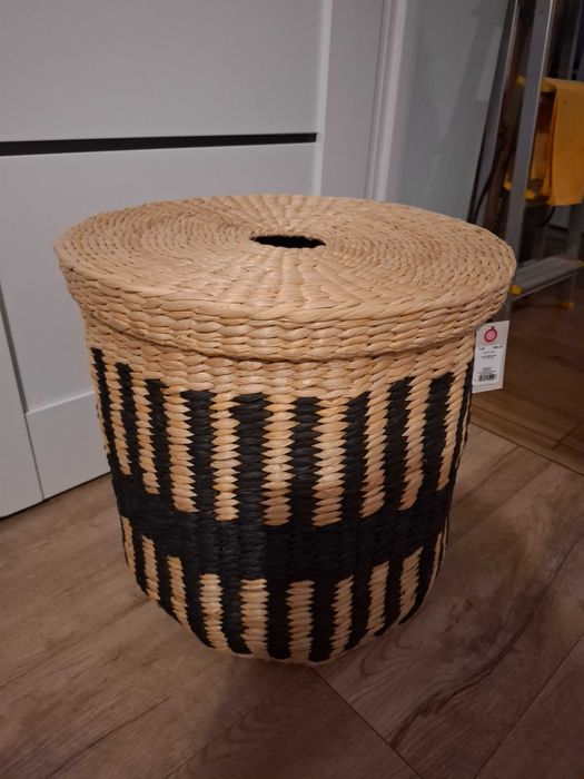 Nowy kosz pleciony na pranie zabawki Home and You