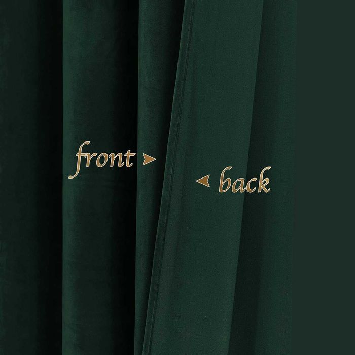 PONY DANCE Zasłony do salonu, ciemnozielone zestaw 2 sztuk 240x132 cm