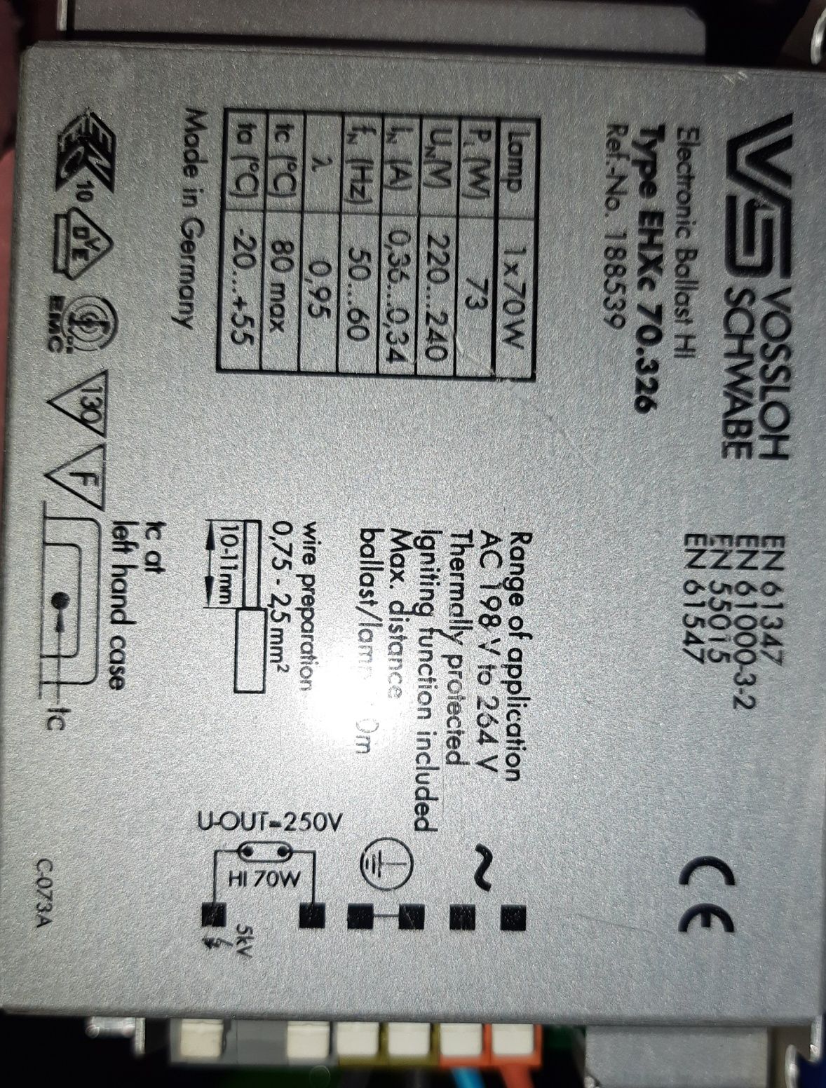 ЭПРА Vossloh Schwabe EHXc 70.326