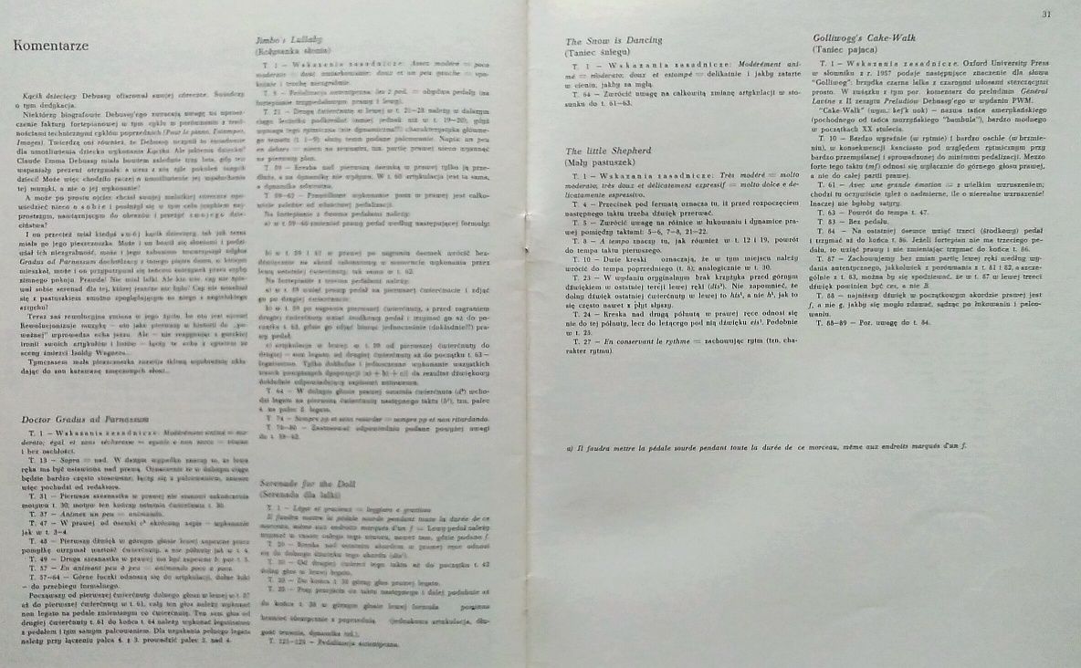 Nuty, C. Debussy, Kącik dziecięcy, Sześć dedykowanych utworów.PWM 1974
