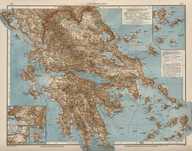 GRECJA. Efektowna duża ck-mapa 1902 r. autentyk