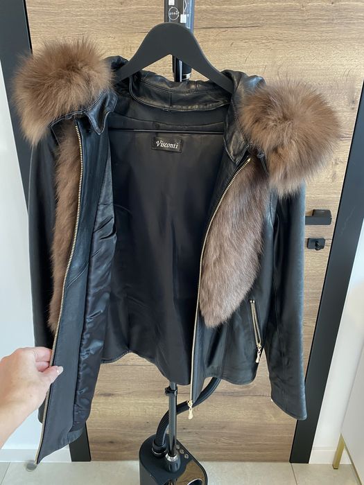 Kurtka skórzana zimowa z futrem