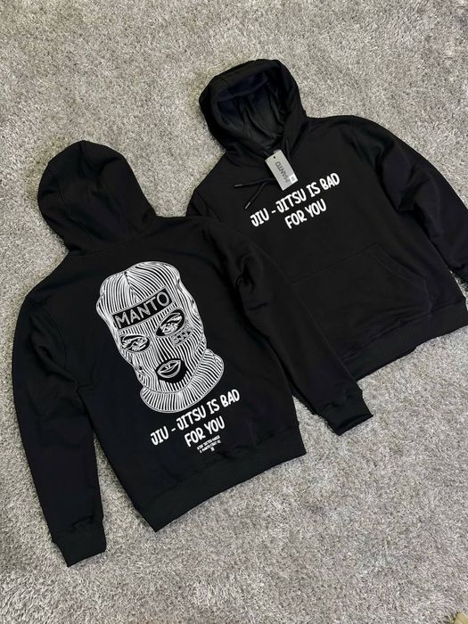Худі Manto Mask чорне/ кофта манто маска /чоловіче худі манто з маскою