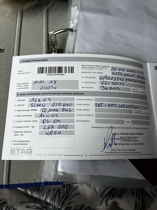 Audi A8D3 4.2 V8 LPG stag