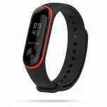 Sportowy Pasek Smooth Do Xiaomi Mi Band 3 / 4 Czarno-Czerwony
