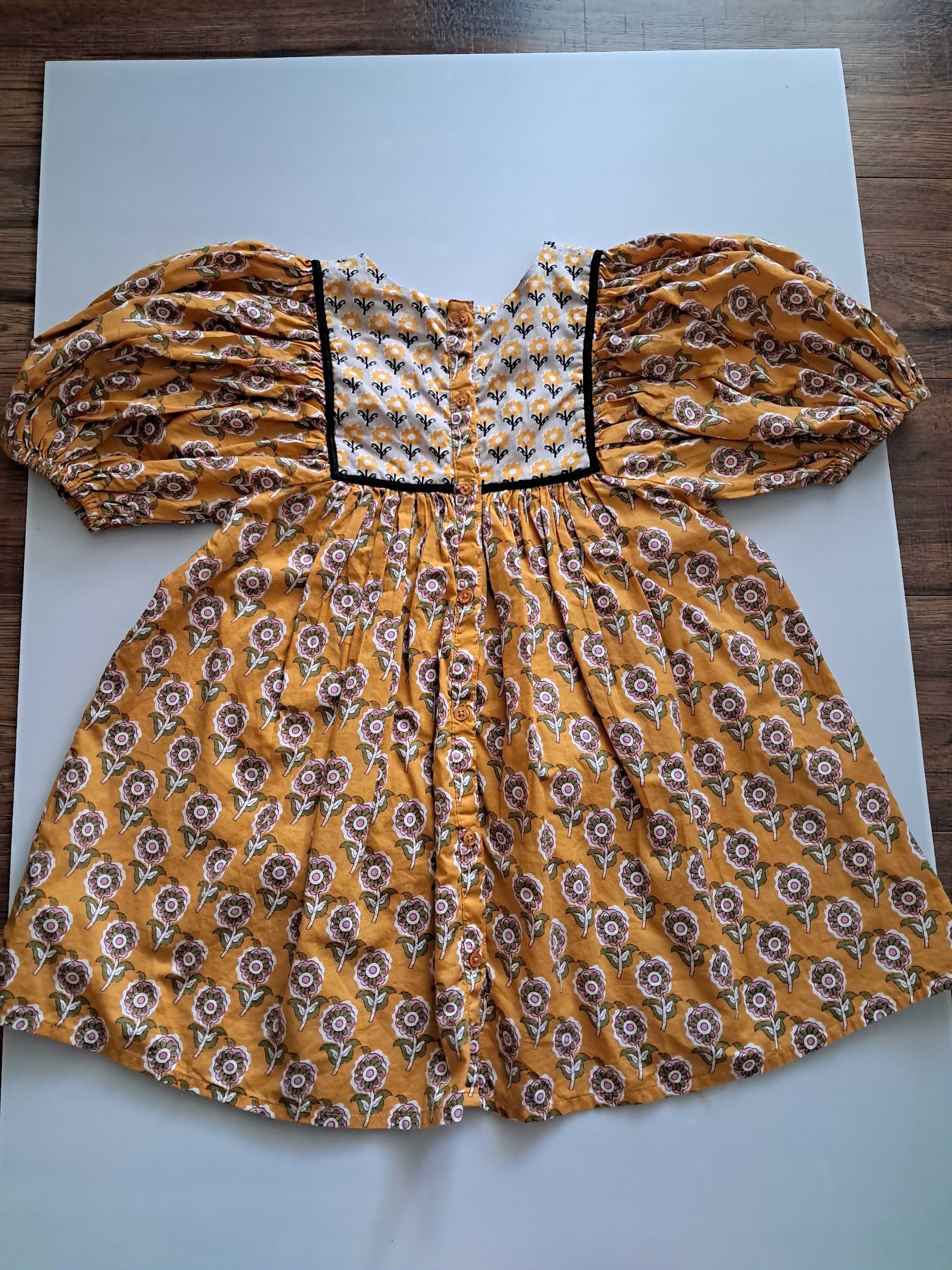 Śliczka sukienka Zara, bawełna, w kwiatki, j. nowa, r. 110 (4-5 lat)