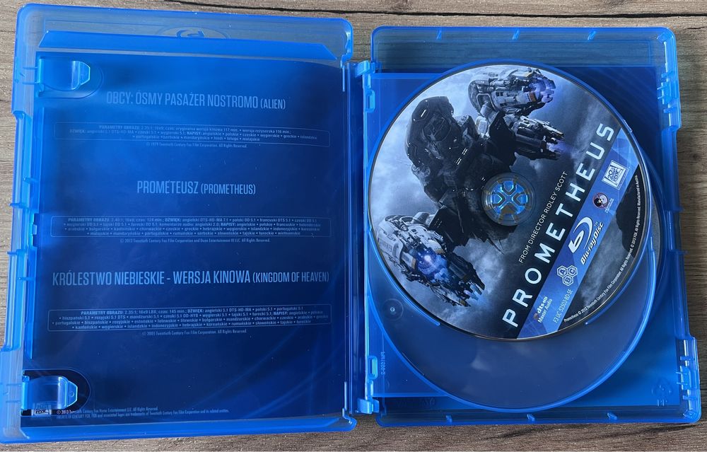 3 filmy Blu-ray Prometeusz, Obcy 8 pasażer, Królestwo Niebieskie