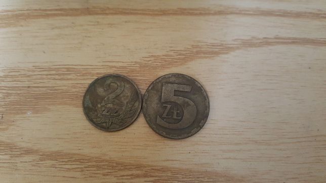 2 monety 76-77r b.z.m 2 i 5 zł