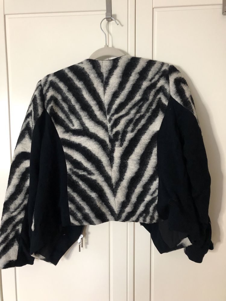 Żakiet kurtka 100% wełna zebra