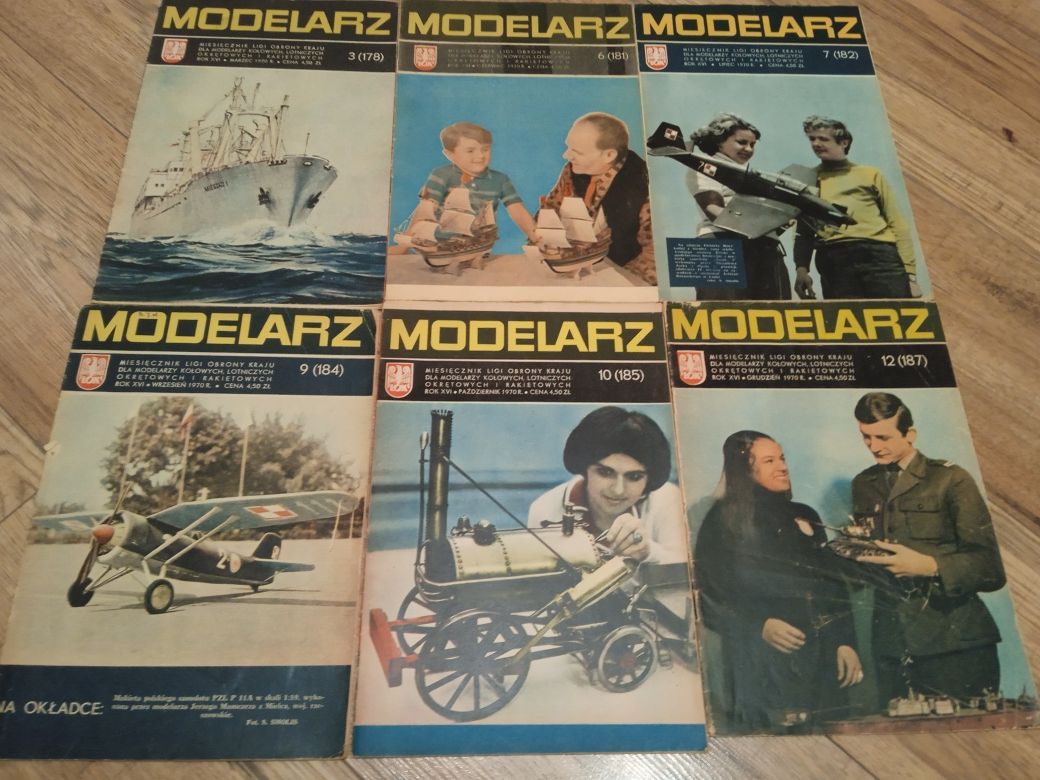 Miesięcznik Modelarz 1970 wybrane numery