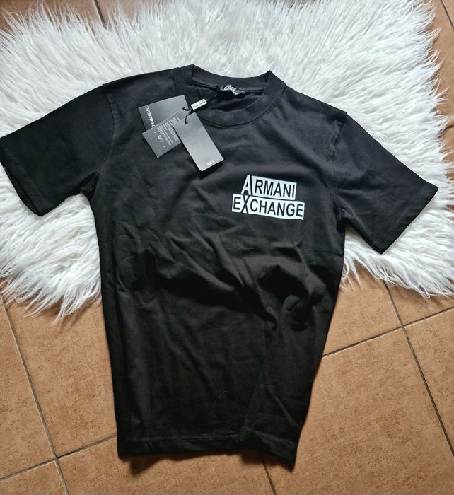 Nowa męska koszulka tshirt grubsza solidna bawełna AX Armani S 2xl met