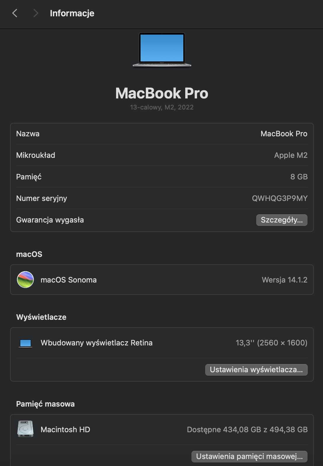 Apple MacBook Pro 13 Cali M2 8GB 512SSD Bateria 100% + Magic Mouse