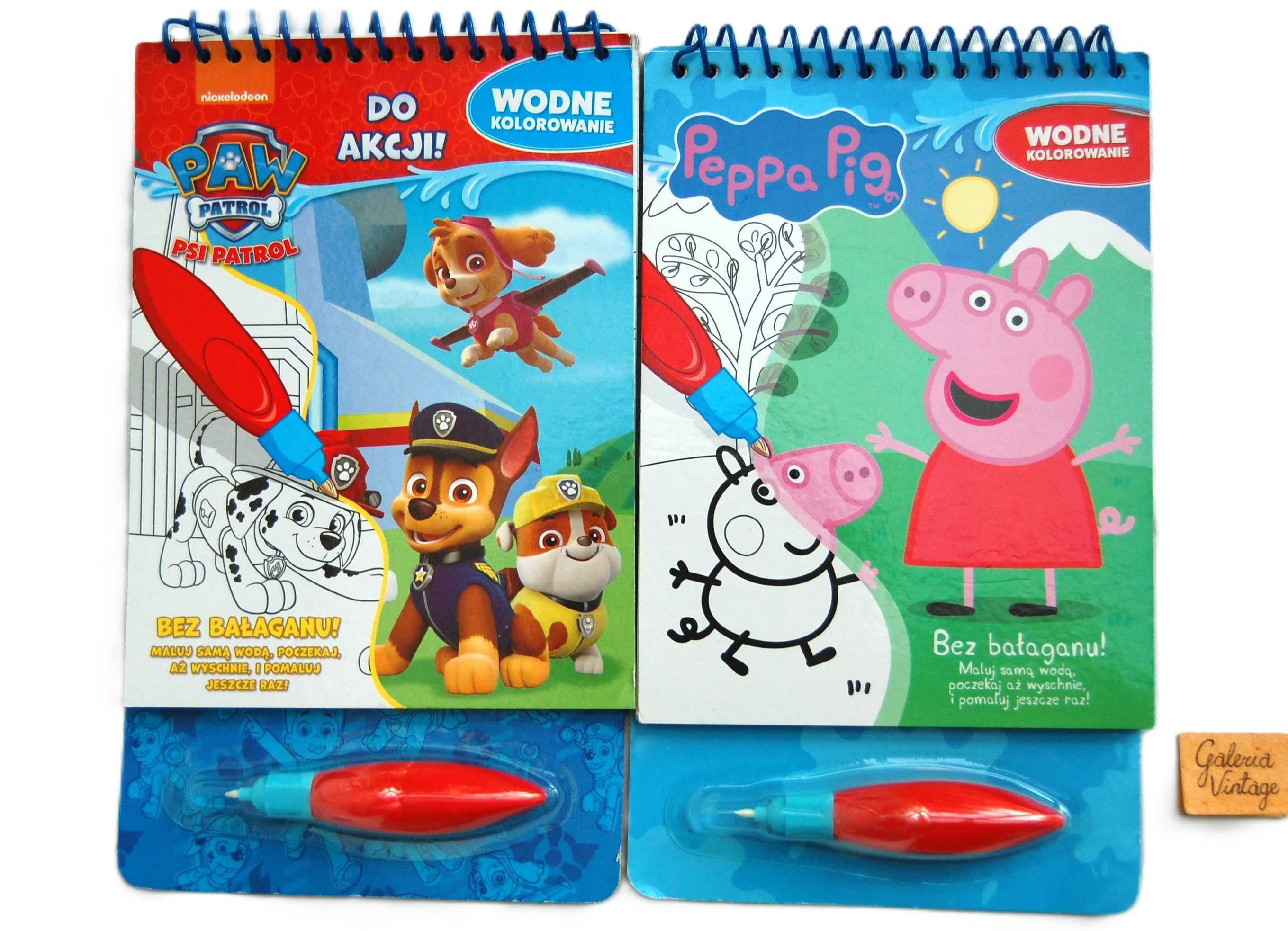 Kolorowanka wodne kolorowanie, Psi Patrol, Świnka Peppa, 5 szt.
