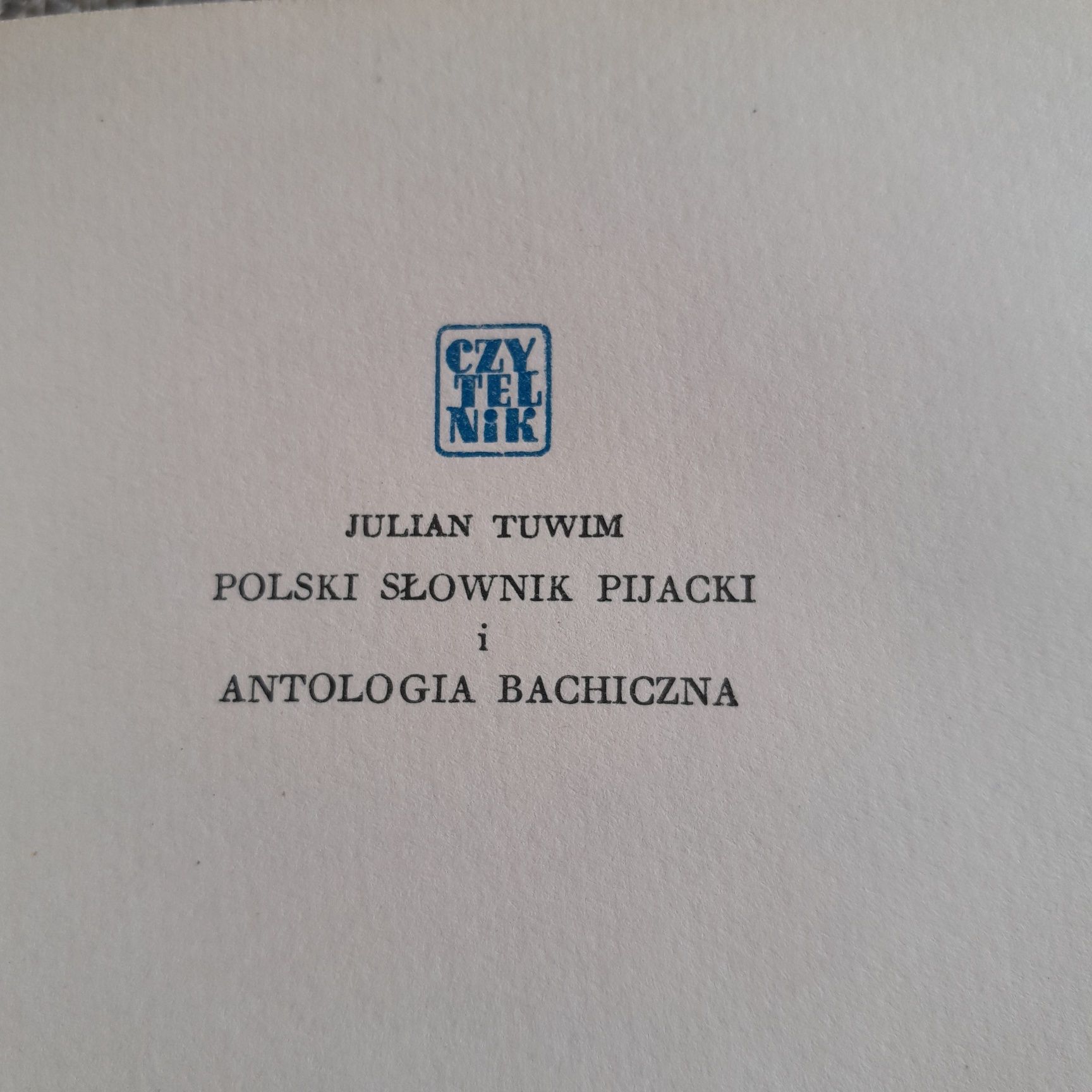 Polski słownik pijacki J. Tuwim ilustrowany