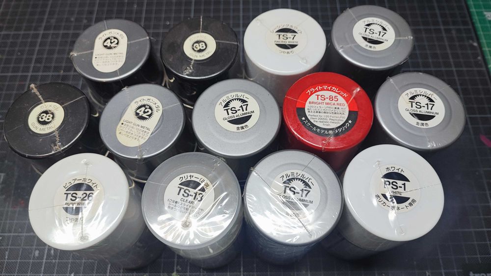 13 Latas Tinta Spray Modelismo Tamiya TS e PS - Venda Unitária