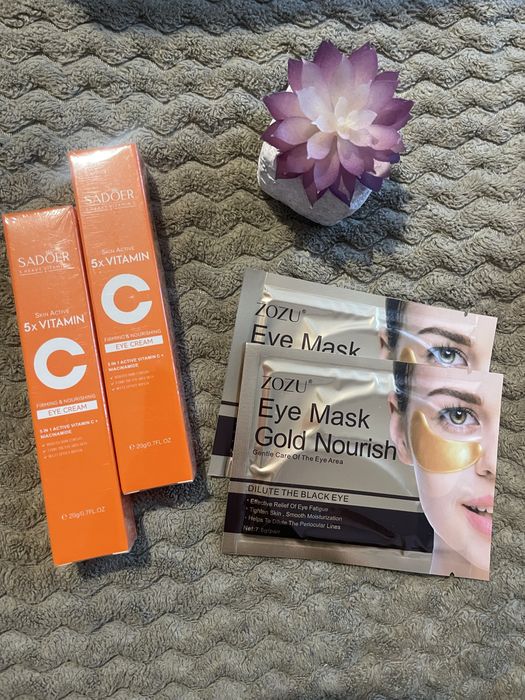 Палетка тіней та крем від чорних кіл під очима