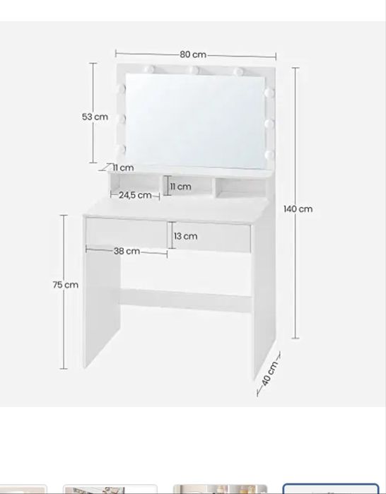 Toucador com Espelho e Luz Led
