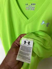 Under Armour V neck semi fitted heat gear neon