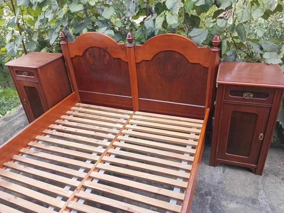 Stare łóżko Łoże drewniane vintage antyk 140cm