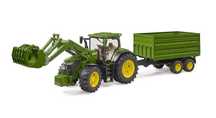 Іграшка Bruder трактор John Deere з навантажувачем та причепом (03155)