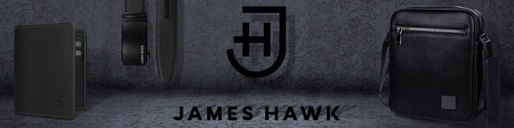 James Hawk Smart Wallet Skórzany Portfel Męski Slim 1,5 Cm Czarny Brąz