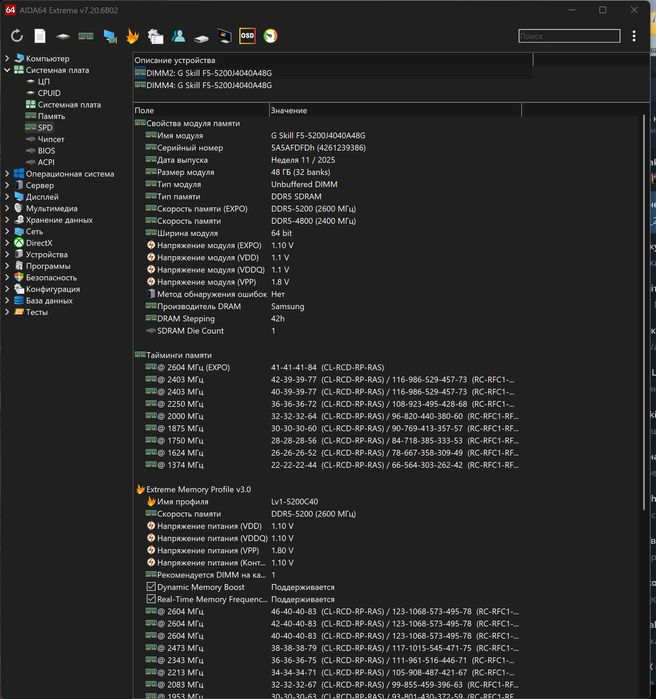 ОЗУ DDR5 96GB 5200Mhz Ripjaws S5 White (Kit of 2x48GB)