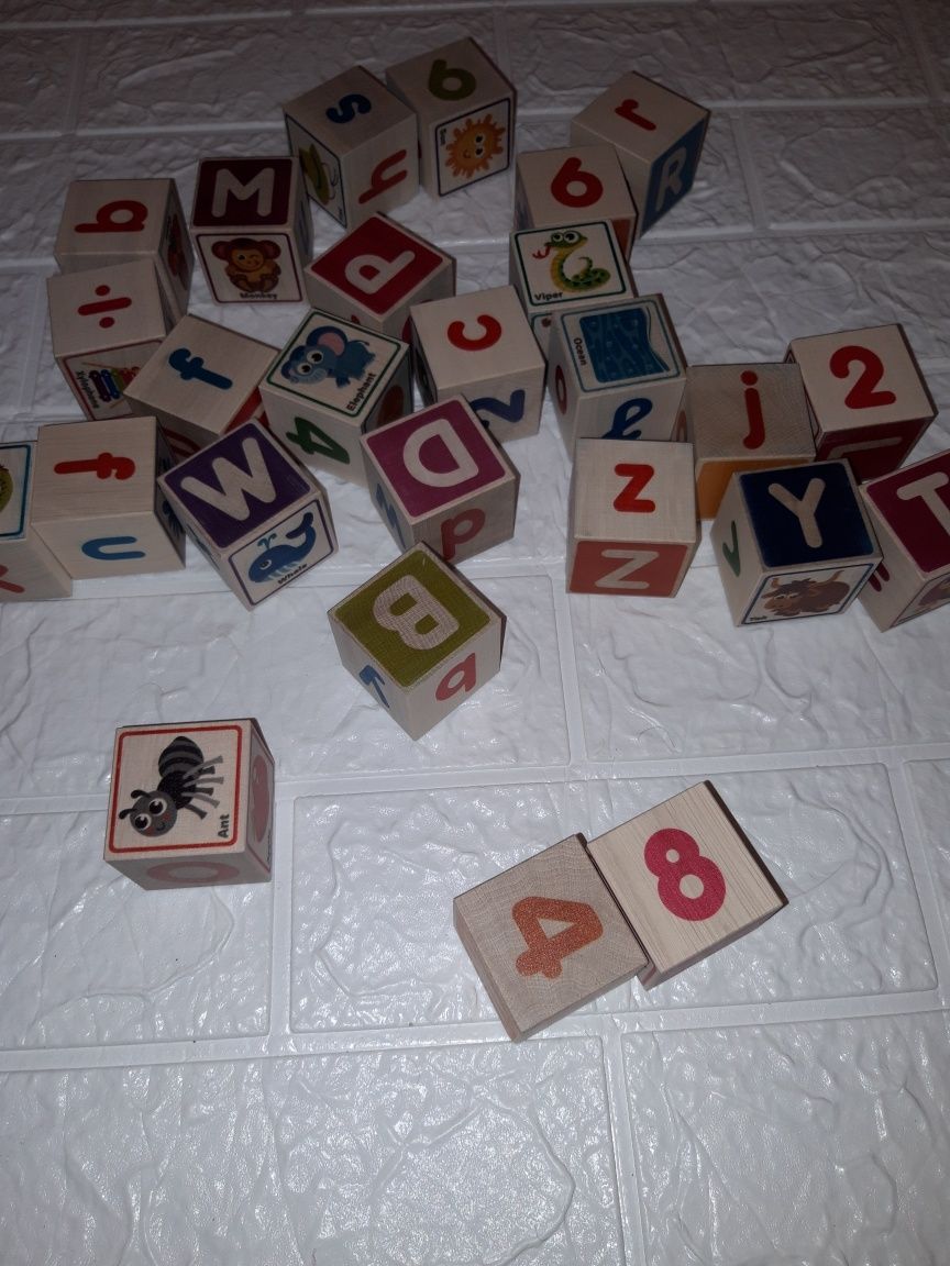 QUOKKA кубіки, розвиваючі для дітей, алфавіт англ., цифри, звірята