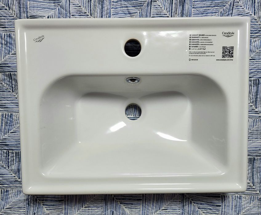 Тумба підвісна Aqua Rodos Омега з умивальником Frame 50 см біла