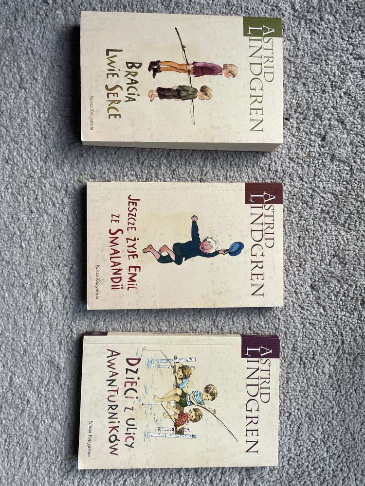 3 książki Astrid Lindgren, zestaw
