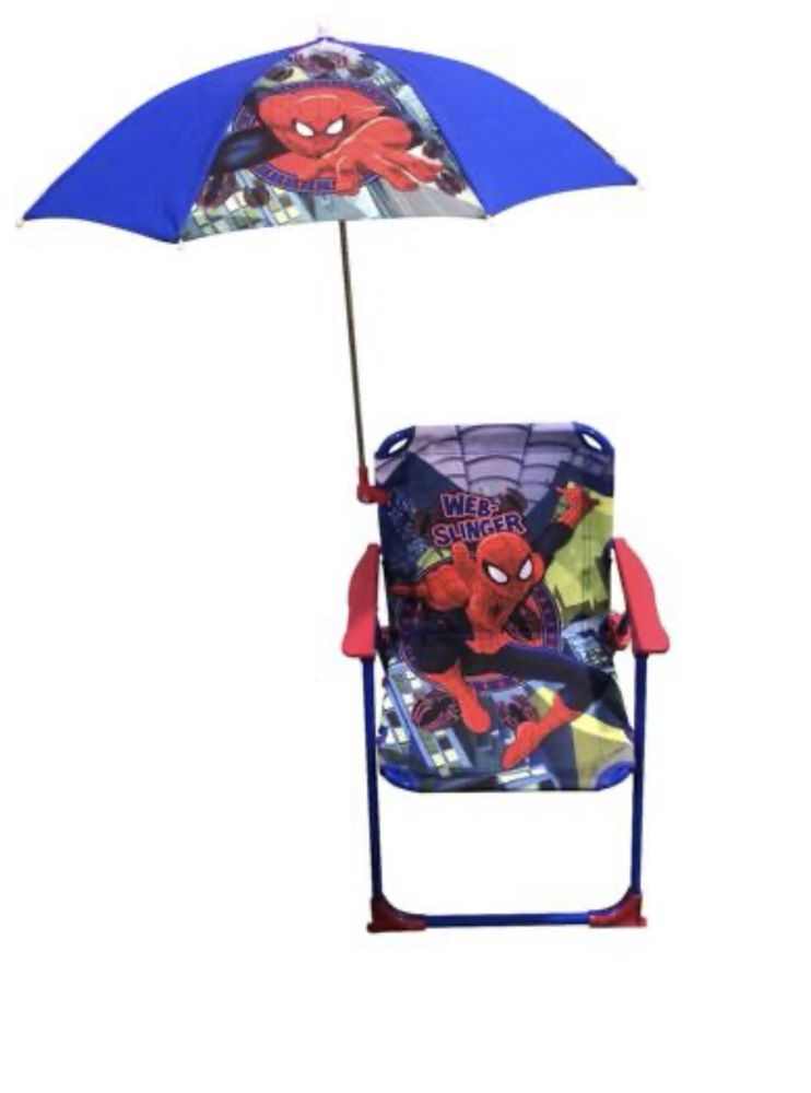 Krzesełko z parasolem krzeslo Spiderman skladane dla dzieci