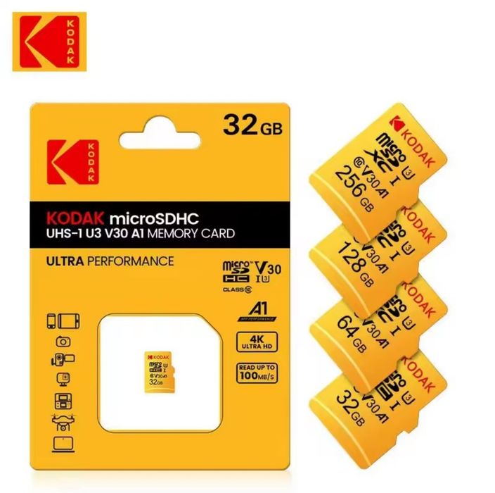 Оригінальні карти пам'яті Kodak microSD 32Gb 64Gb 128Gb 256Gb