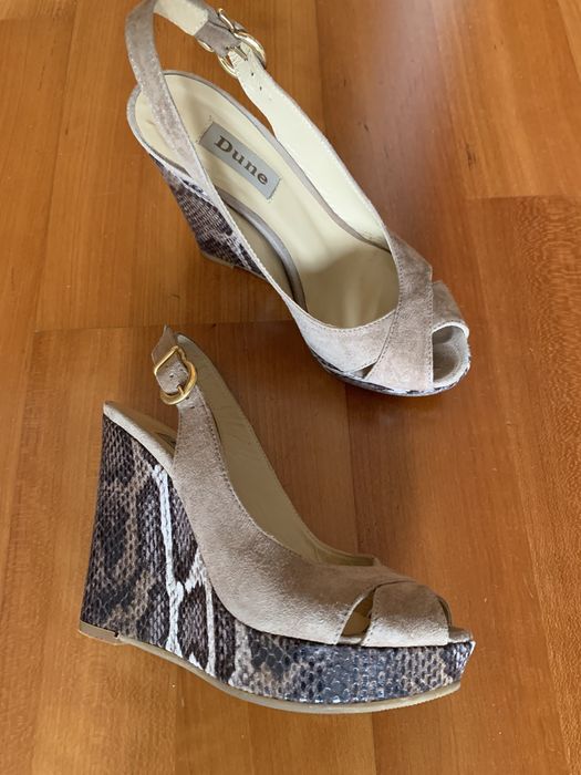 Sandálias Dune , salto alto em beige