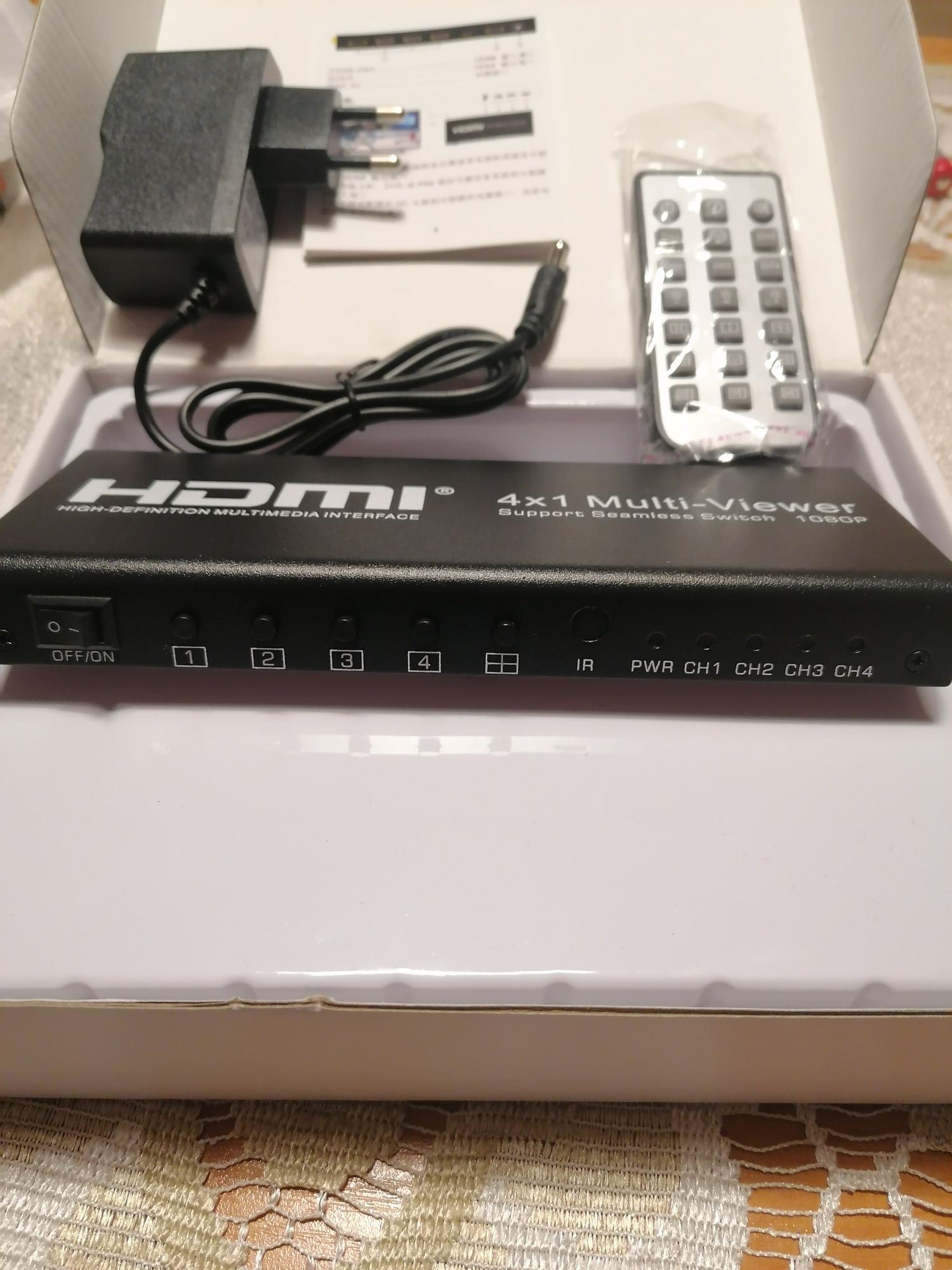 HDMI 4x1 Multi-Viewer Switch 1 Ekran z 4 Kamer