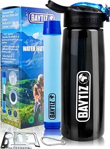 Filtr Butelka Węgiel Aktywny Survival Słomka 650 ml