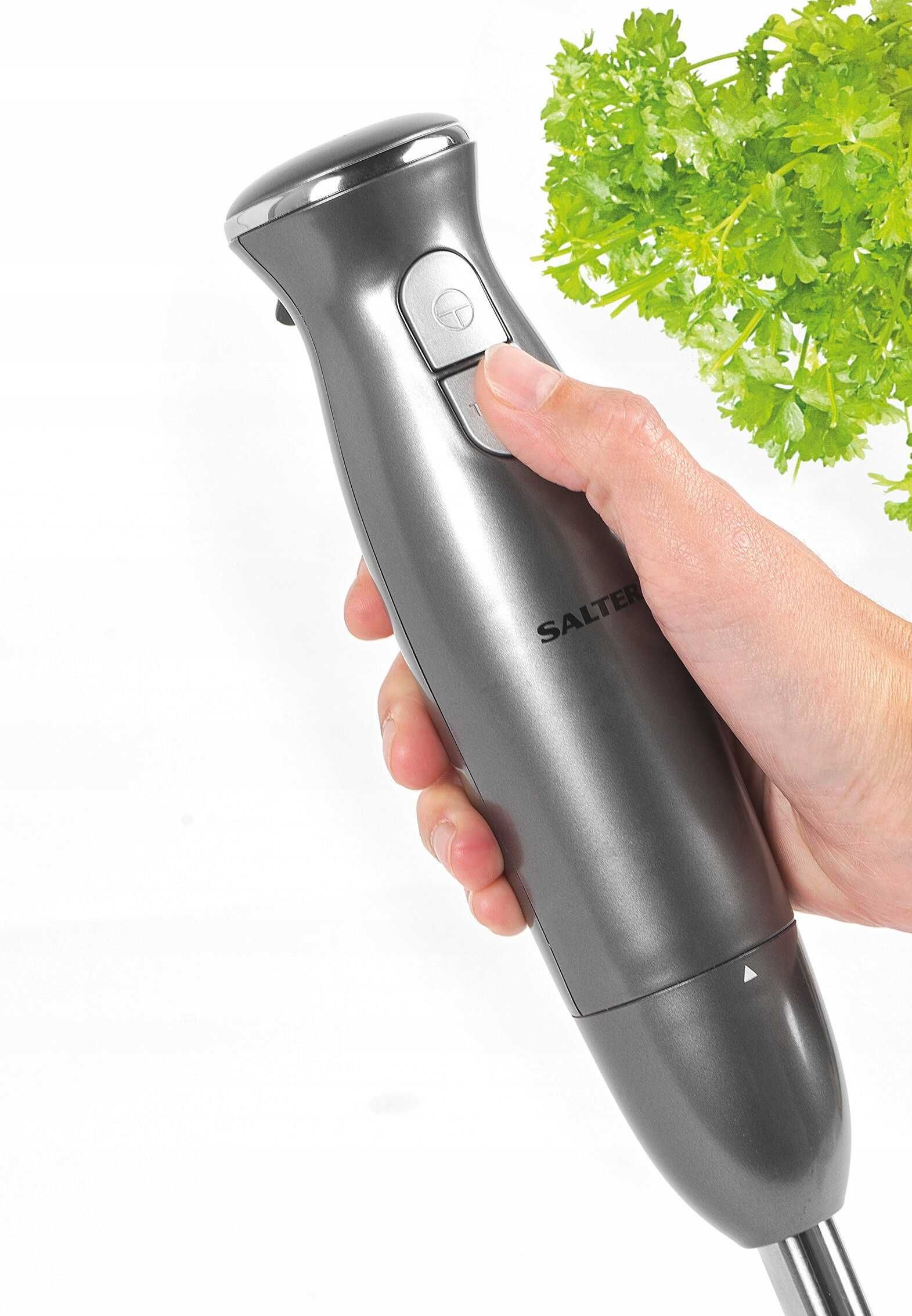 Blender ręczny z końcówką blendującą srebrny 400 W SALTER 2 PRĘDKOŚCI