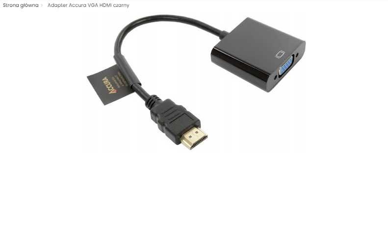 Adapter Accura VGA HDMI czarny
