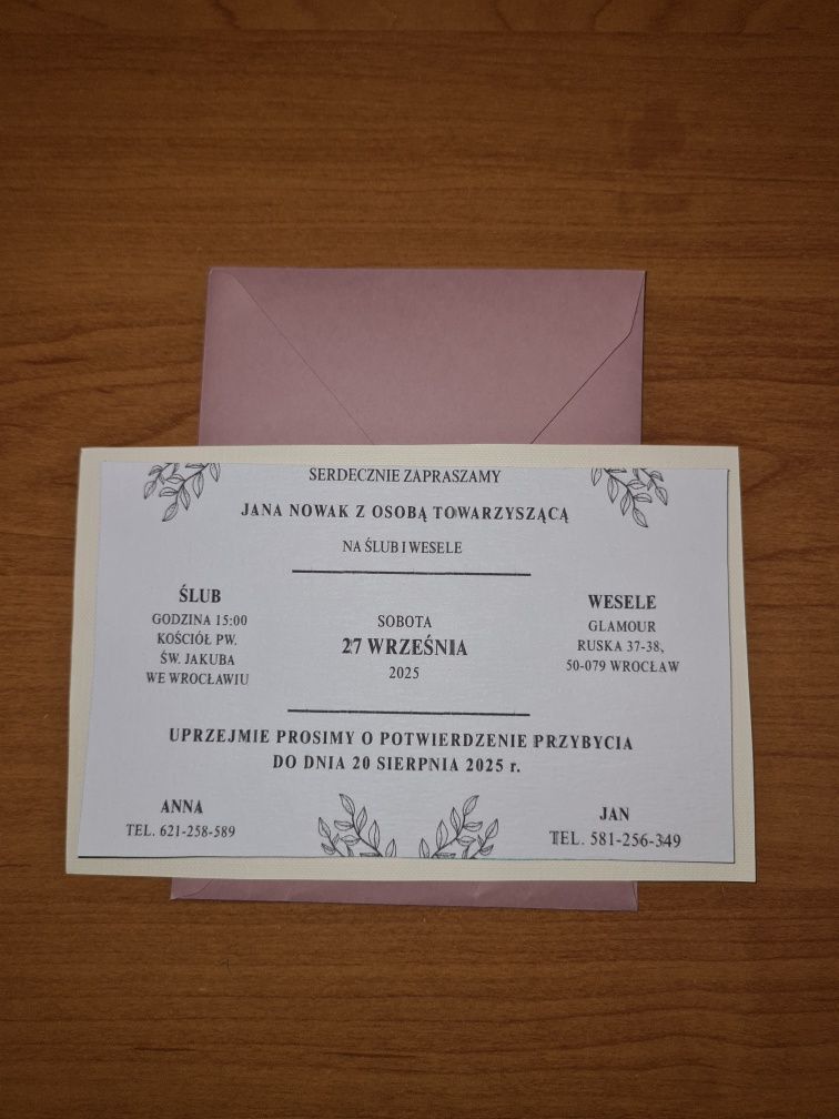 Zaproszenie ślubne